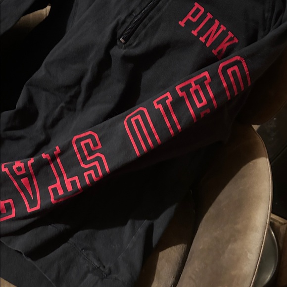 Black and Red PINK -victoria’s Secret  quarter Zip-Up Hoodie - Picture 3 of 6